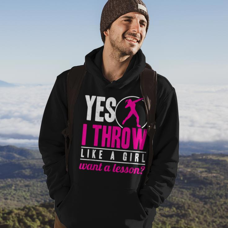 Yes I Throw Lika A Girl Shot Putter Track And Field Shot Put Hoodie Lifestyle