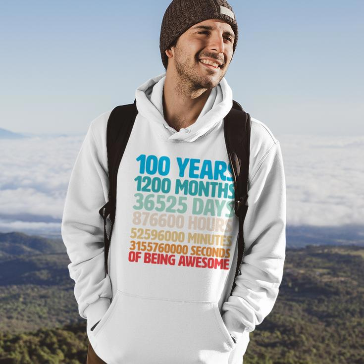 100 Years Of Being Awesome 100Th Birthday Time Breakdown Hoodie Lifestyle