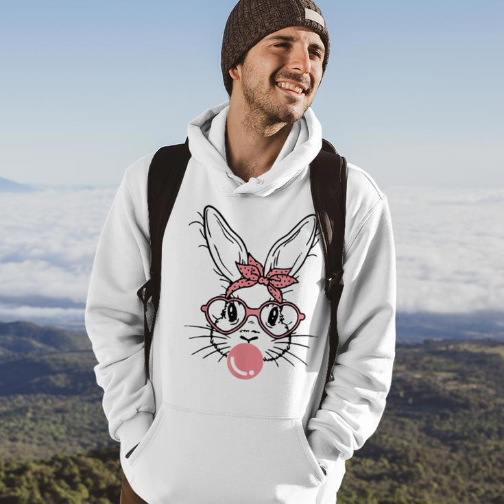 Bunny Face With Pink Sunglasses Bandana Happy Easter Day Hoodie Lifestyle