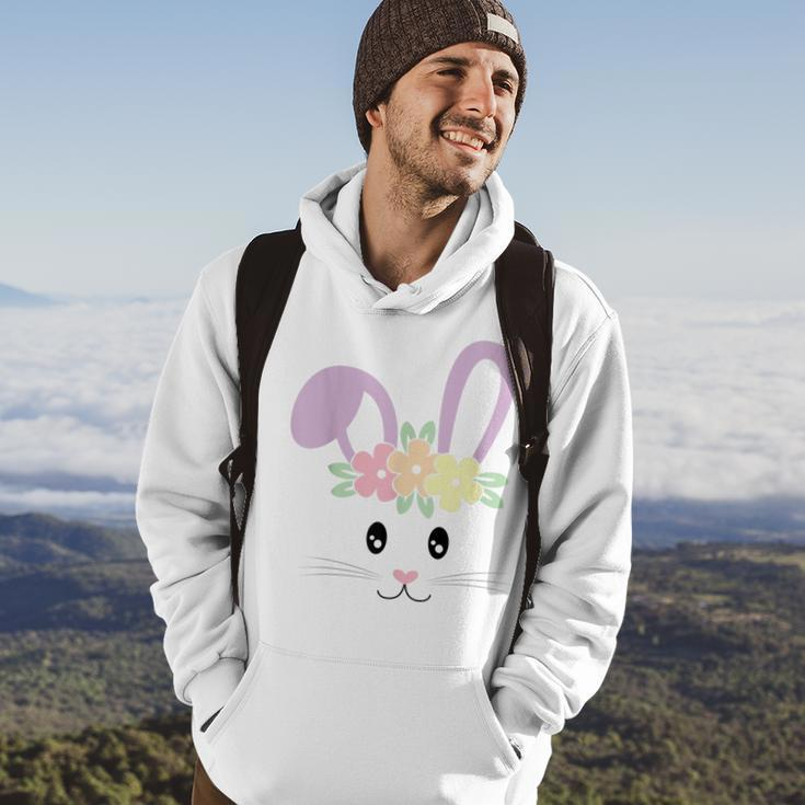 Cute Easter Bunny Face Pastel For Girls And Toddlers Hoodie Lifestyle