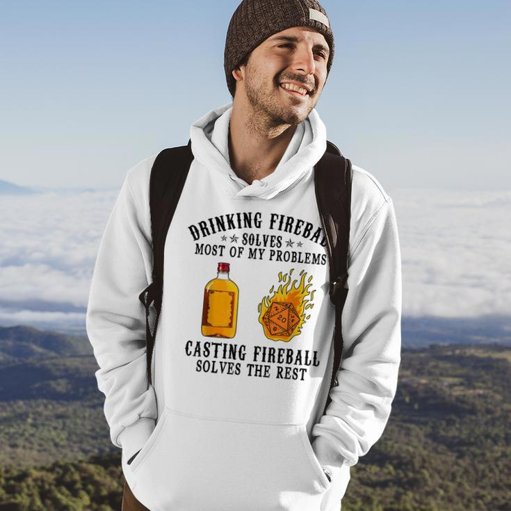 Drinking And Casting Fireball Lovers Whisky Dnds Funny Hoodie Lifestyle