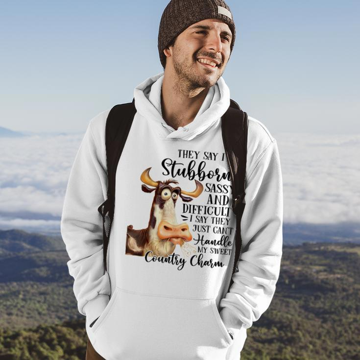 Funny Cow Heifer They Say Im Stubborn Sassy And Difficult Hoodie Lifestyle