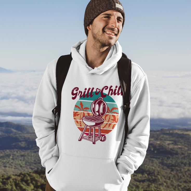 Grill And Chill Vacation Retro Sunset Hoodie Lifestyle