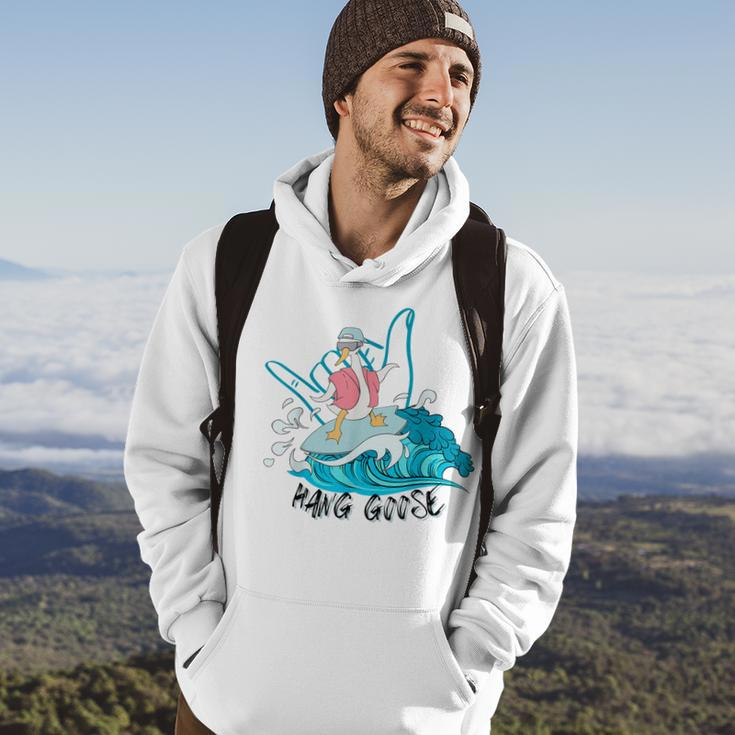 Hang Goose Silly Goose Surfing Funny Farm Animal Hoodie Lifestyle