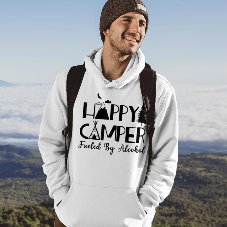 Happy Camper Fueled By Alcohol Camping Drinking Party Hoodie Lifestyle