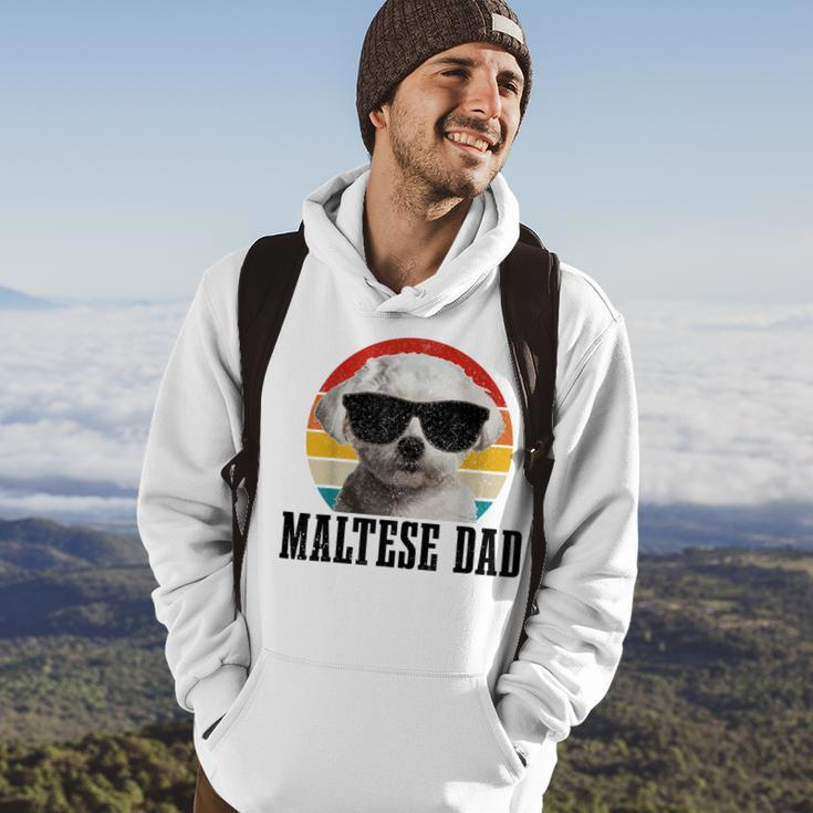 Mens Maltese Dad Retro Vintage Dog Funny Maltese Dad Hoodie Lifestyle