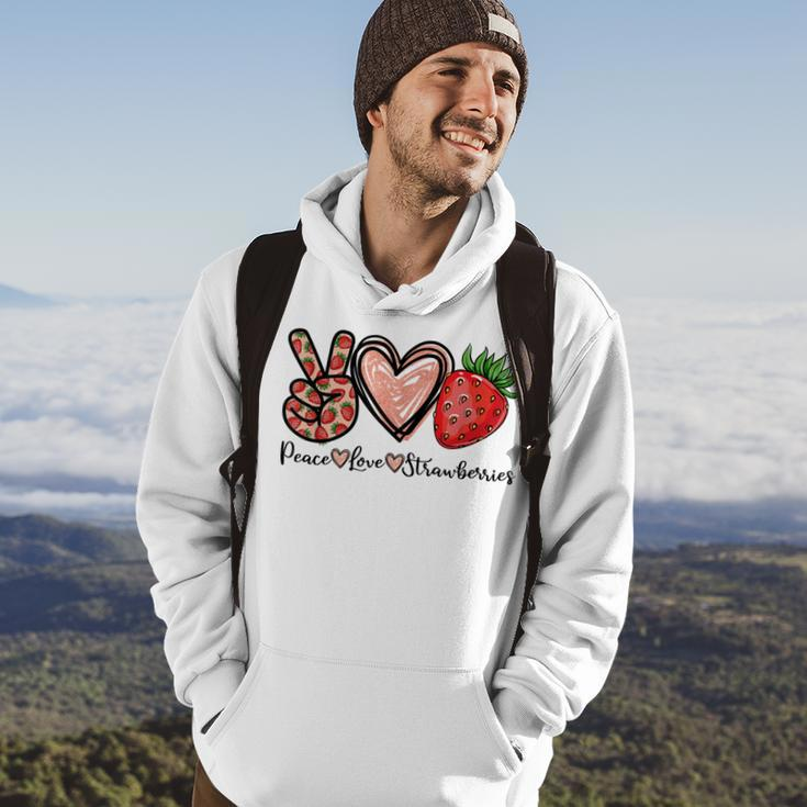 Peace Love Strawberry Farmer Strawberries Lover Berry Fruits Hoodie Lifestyle