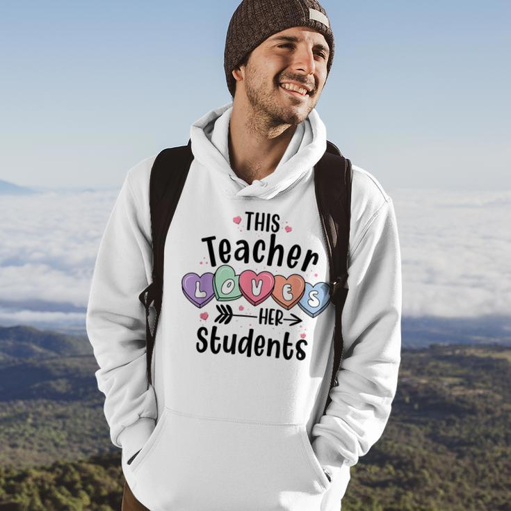 This Teacher Loves Her Students Valentines Day Cute Teacher Hoodie Lifestyle