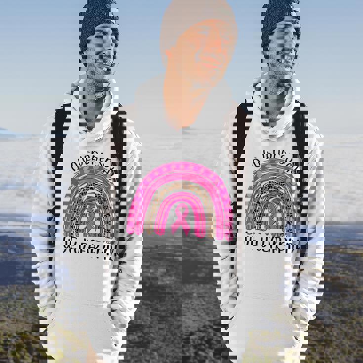 On Wednesday We Wear Pink Rainbow Breast Cancer Fighter Men Hoodie Lifestyle