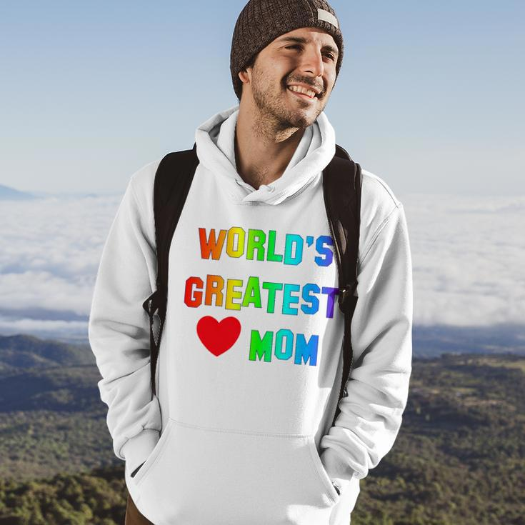 Worlds Greatest Mom Rainbow Hoodie Lifestyle