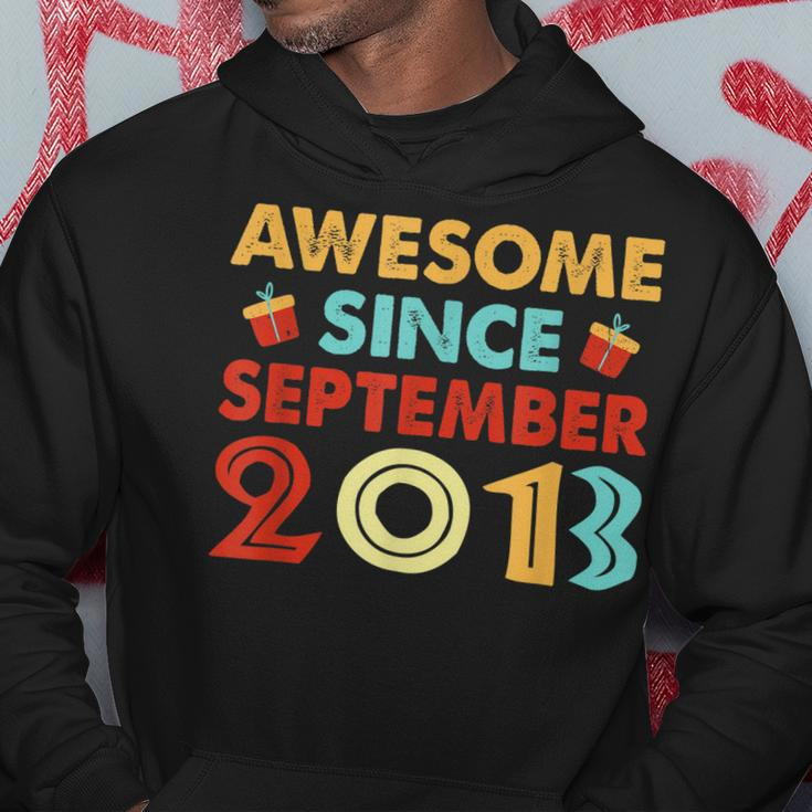 10 Years Old Gift Awesome Since September 2013 10Th Birthday Men Hoodie Graphic Print Hooded Sweatshirt Funny Gifts