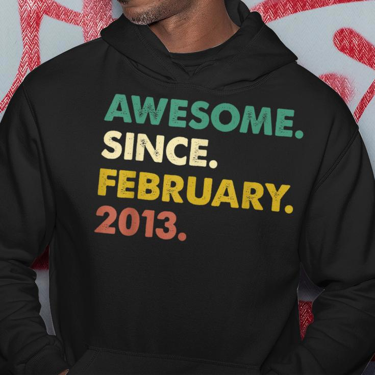 10 Years Old Gifts Awesome Since February 2013 10Th Birthday Men Hoodie Graphic Print Hooded Sweatshirt Funny Gifts
