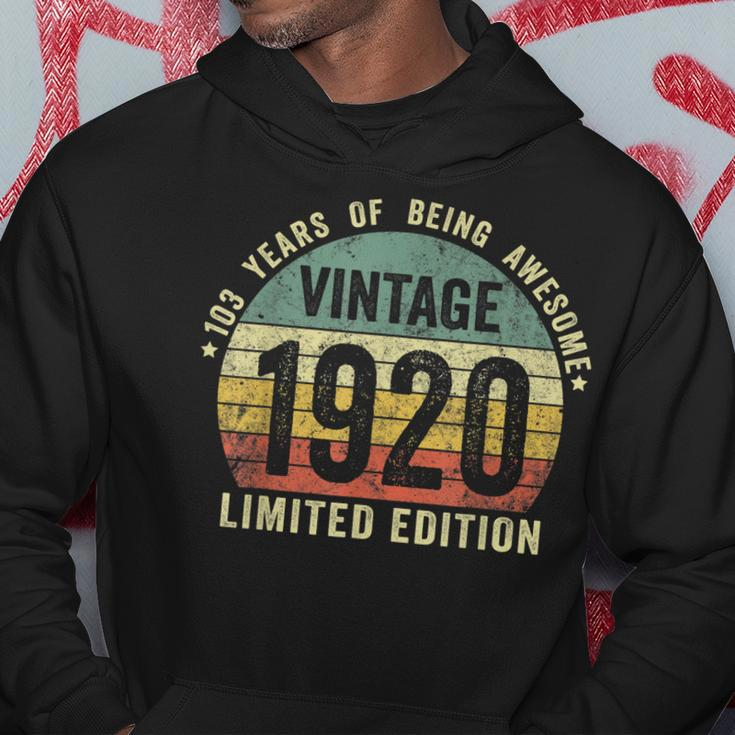 103Rd Birthday 103 Year Old Vintage 1920 Limited Edition Men Hoodie Graphic Print Hooded Sweatshirt Funny Gifts