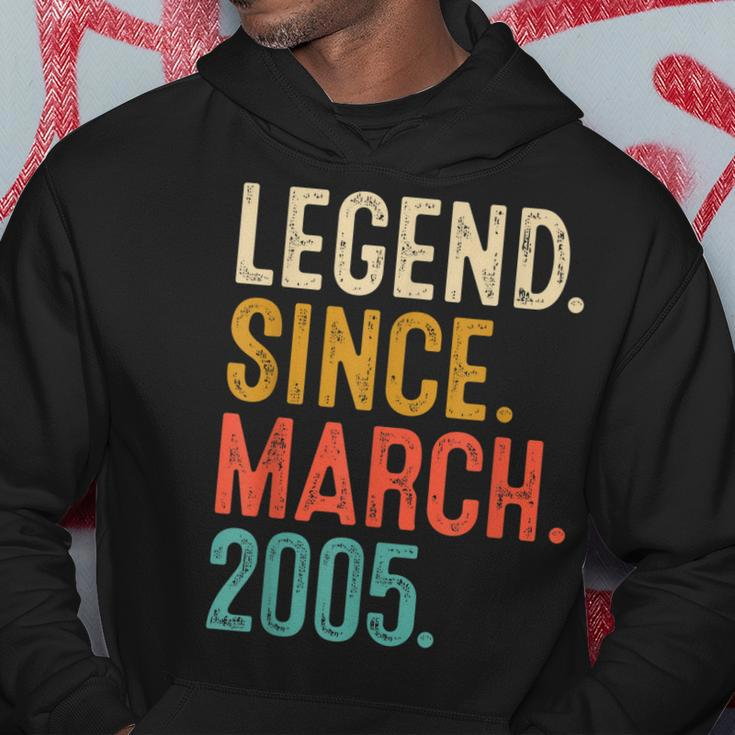18 Years Old Vintage Legend Since March 2005 18Th Birthday Hoodie Unique Gifts