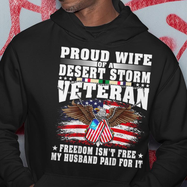 Proud Wife Of Desert Storm Veteran - Military Vets Spouse  Men Hoodie Graphic Print Hooded Sweatshirt