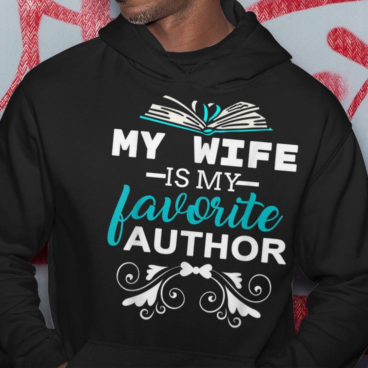 My Wife Is My Favorite Author Gift For Book Reader  Men Hoodie Graphic Print Hooded Sweatshirt