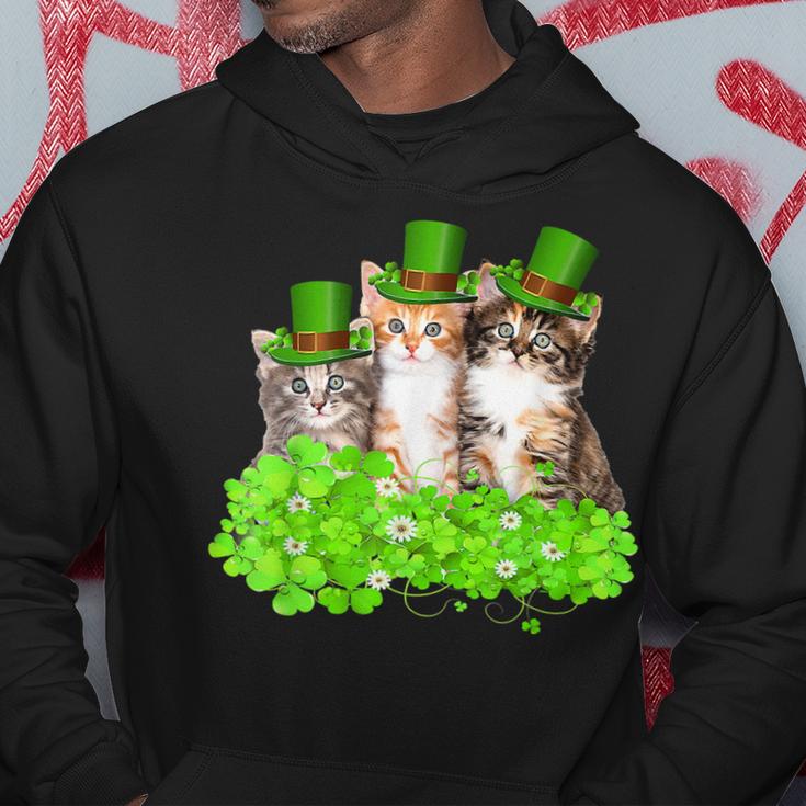 Three Cat St Patricks Day T  Kitty Kitten Lover Irish  Hoodie