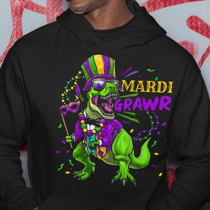Mardi Gras Dabbing T Rex Dinosaur Mardi Grawr Bead Costume  V2 Hoodie
