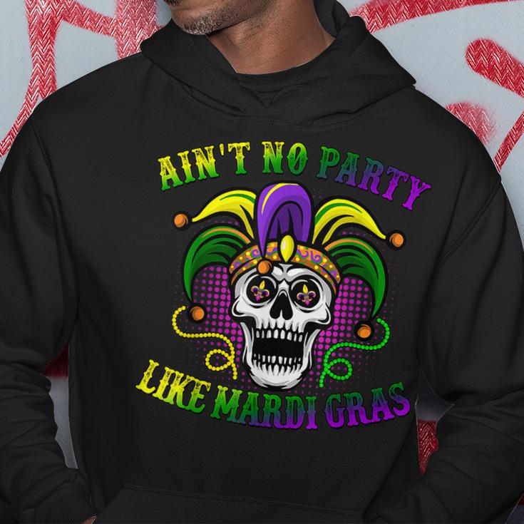 Aint No Party Like Mardi Gras Skeleton Skull New Orleans  Hoodie