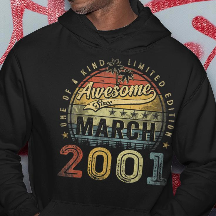 22 Year Old Awesome Since March 2001 22Nd Birthday Hoodie Unique Gifts