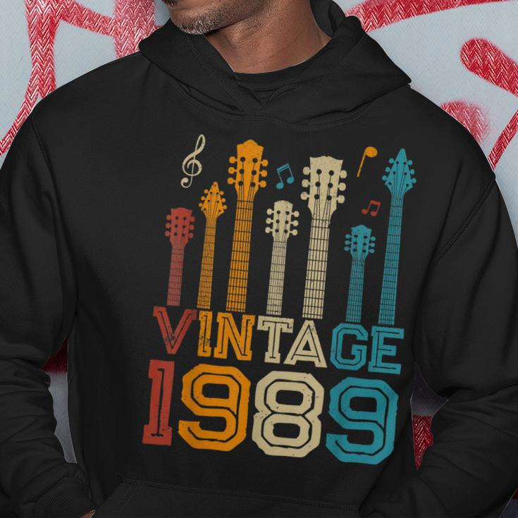 34Th Birthday Gifts Vintage 1989 Guitarist Guitar Lovers Hoodie Funny Gifts