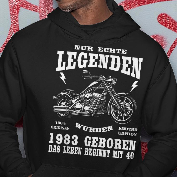 40. Geburtstag Herren Biker Hoodie, Motorrad Chopper 1983 Design Lustige Geschenke