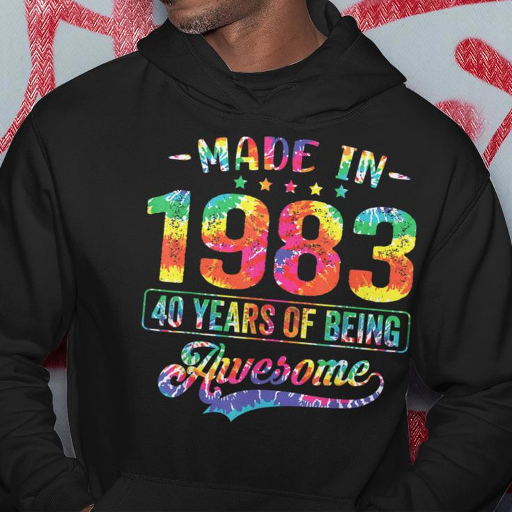 40 Year Old Gifts Made In 1983 Vintage 40Th Birthday Tie Dye Hoodie Unique Gifts
