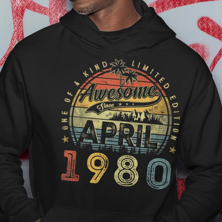 43 Year Old Awesome Since April 1980 43Rd Birthday Hoodie Unique Gifts