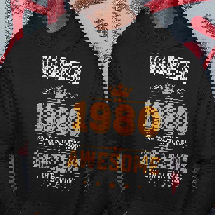 43 Years Old Gifts Vintage March 1980 43Rd Birthday Hoodie Unique Gifts
