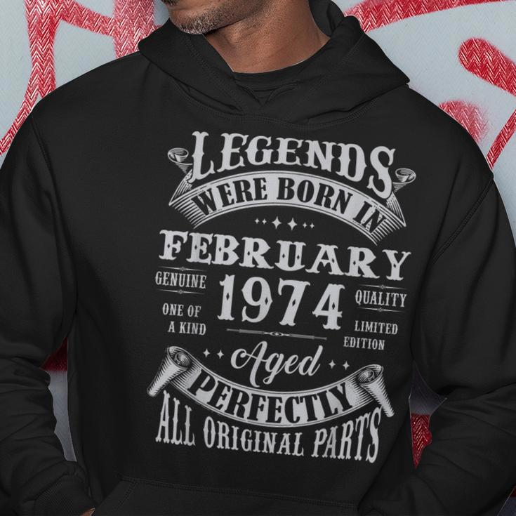 49 Years Old Gifts Legends Born In February 1974 49Th Bday Hoodie Funny Gifts
