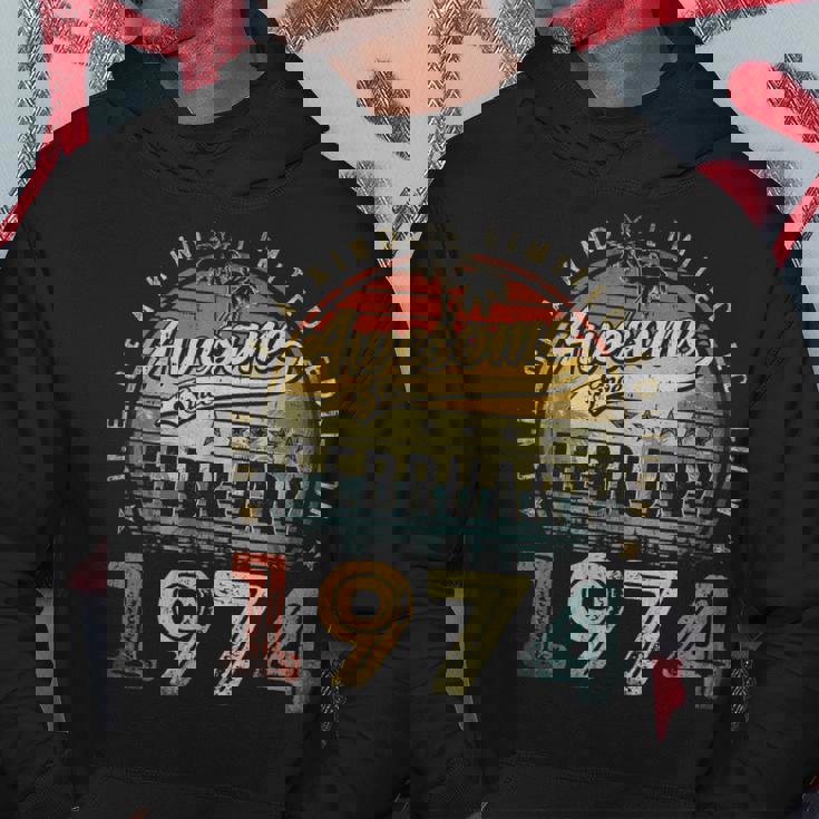 49Th Birthday Gift Awesome Since February 1974 49 Year Old Hoodie Unique Gifts