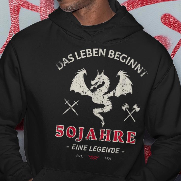 50. Geburtstag Herren Hoodie Legende 1973, Drachenmotiv Lustige Geschenke