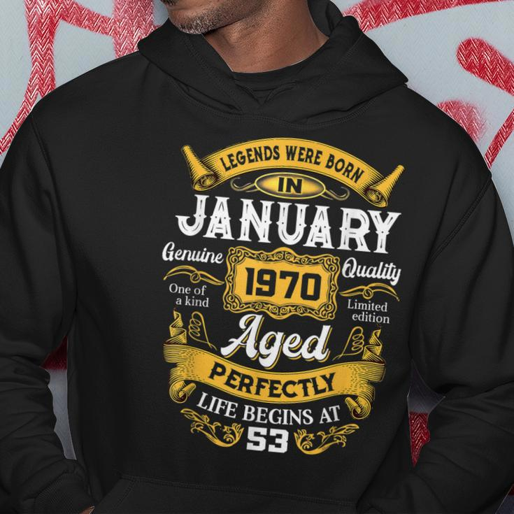 53 Years Old Gifts Legends Born In January 1970 53Rd Bday Men Hoodie Graphic Print Hooded Sweatshirt Funny Gifts