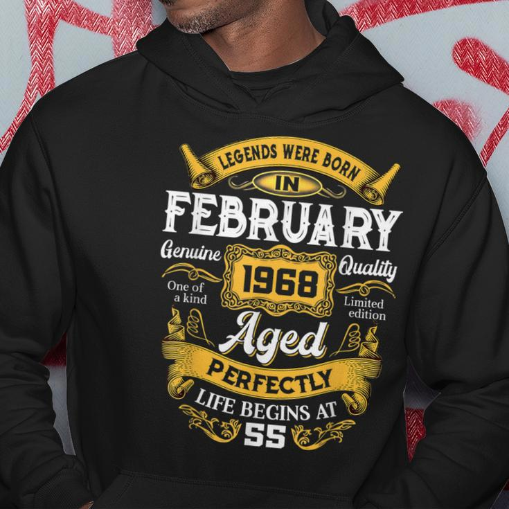 55 Years Old Gifts Legends Born In February 1968 55Th Bday Hoodie Funny Gifts