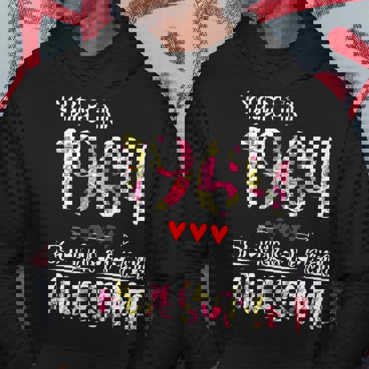 59Th Birthday Gifts For Women Floral Made In 1964 Birthday Hoodie Funny Gifts