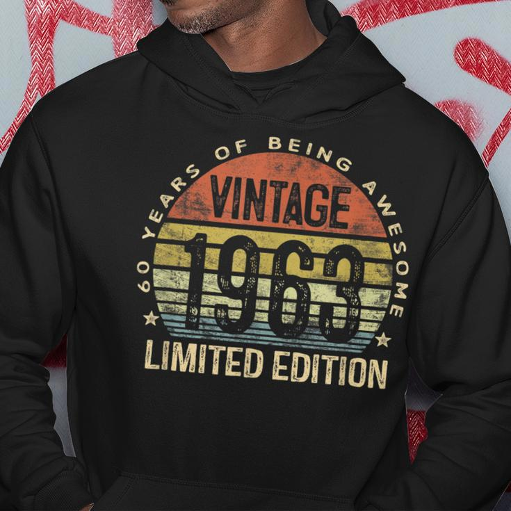 60Th Birthday Gifts Men Women Vintage 1963 60 Year Old Bday Hoodie Unique Gifts