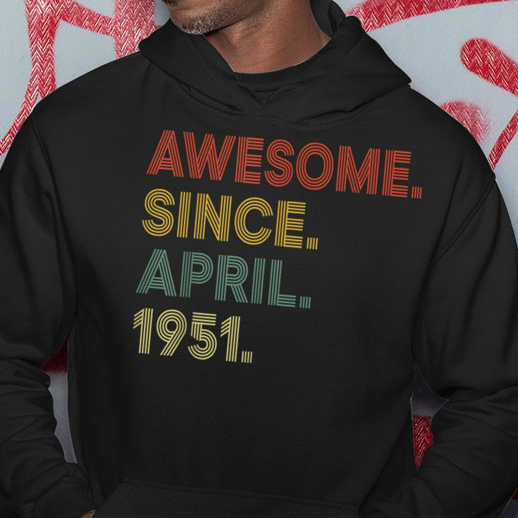 72 Year Old Awesome Since April 1951 72Nd Birthday Hoodie Unique Gifts