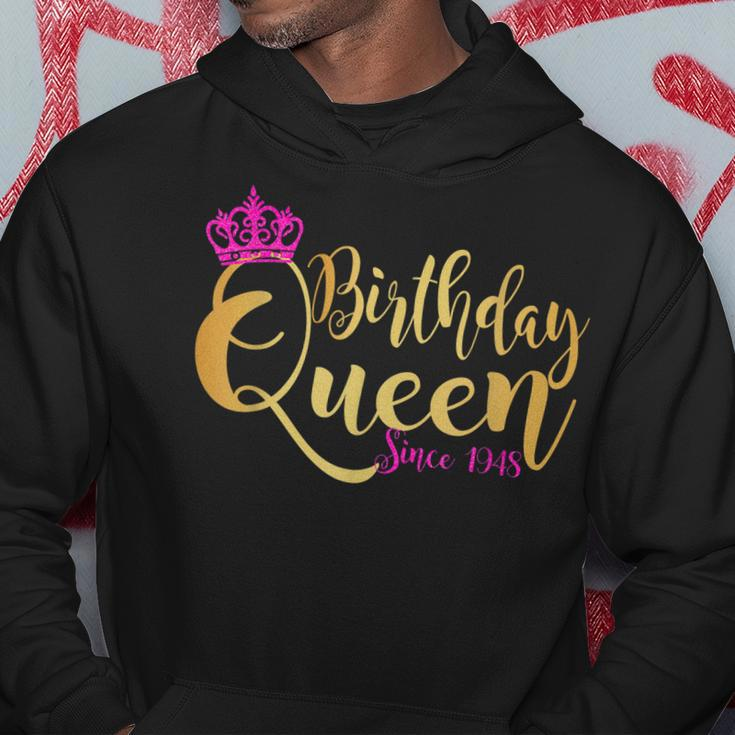75 Year Old Gifts 75Th Birthday Queen Since 1948 Crown Pink Hoodie Unique Gifts