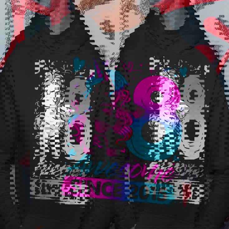 8 Years Old Flossing Unicorn Gifts 8Th Birthday Girl Party Hoodie Unique Gifts