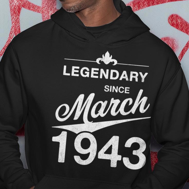 80 Geburtstag 80 Jahre Alt Legendär Seit März 1943 V5 Hoodie Lustige Geschenke