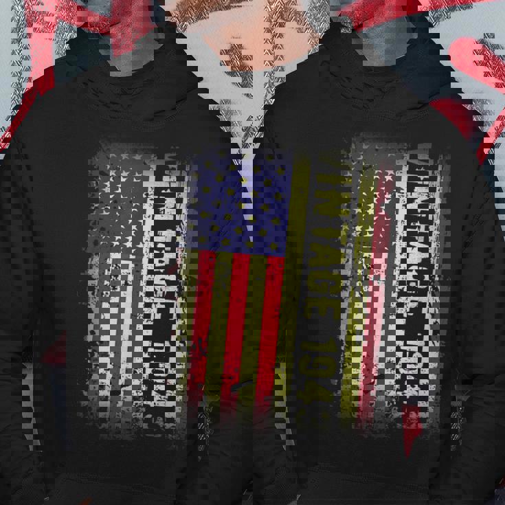 80 Year Old Gifts Vintage 1943 American Flag 80Th Birthday Hoodie Unique Gifts