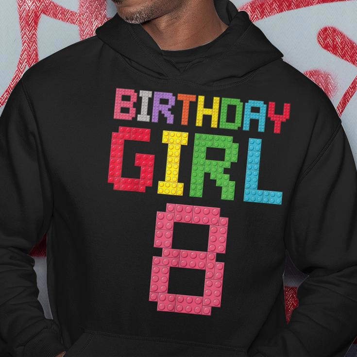 8Th Birthday Girl Master Builder 8 Years Old Block Building Hoodie Unique Gifts