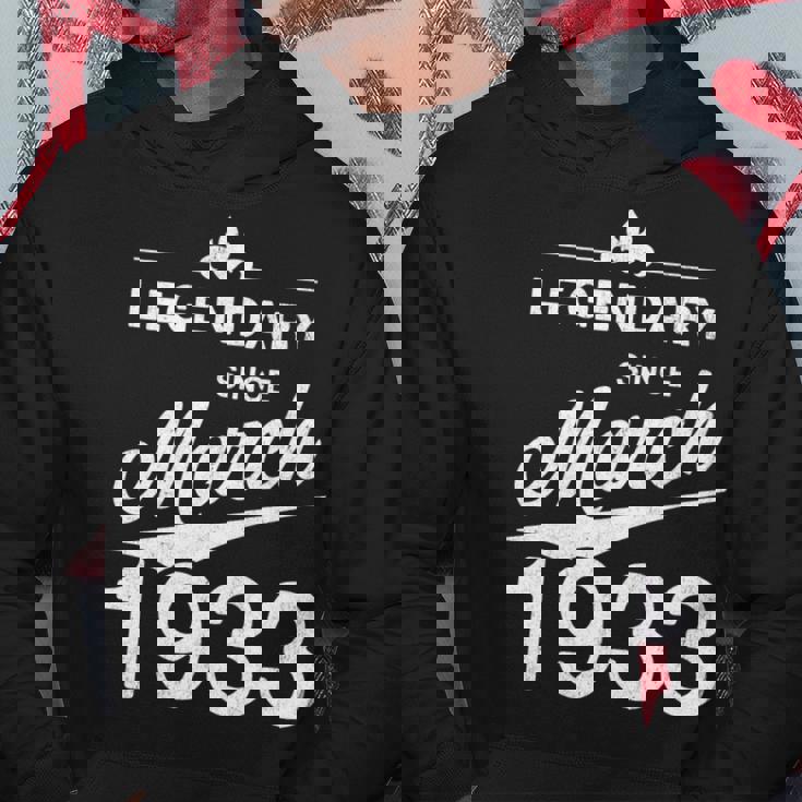 90 Geburtstag 90 Jahre Alt Legendär Seit März 1933 V6 Hoodie Lustige Geschenke