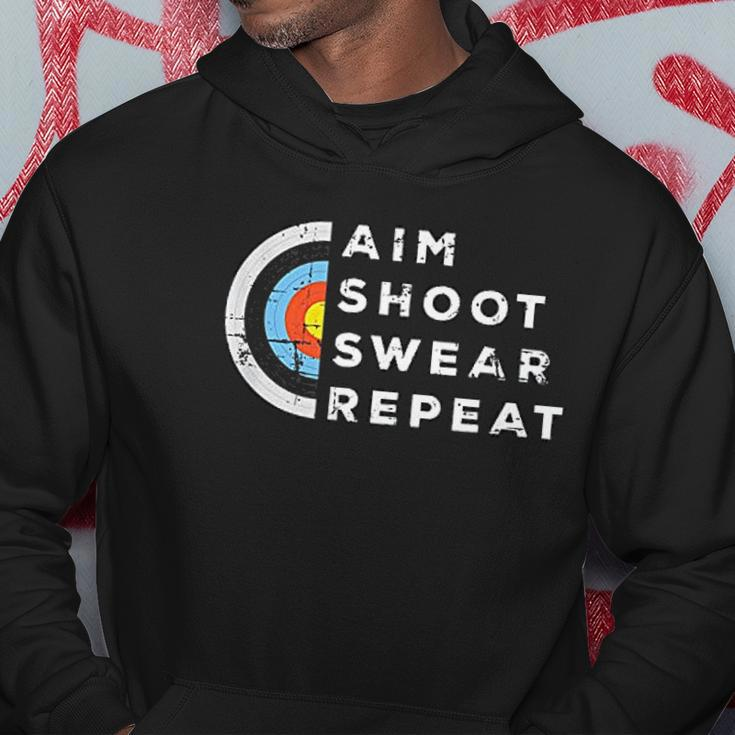 Aim Shoot Swear Repeat Archery Costume Archer Archery Men Hoodie Personalized Gifts