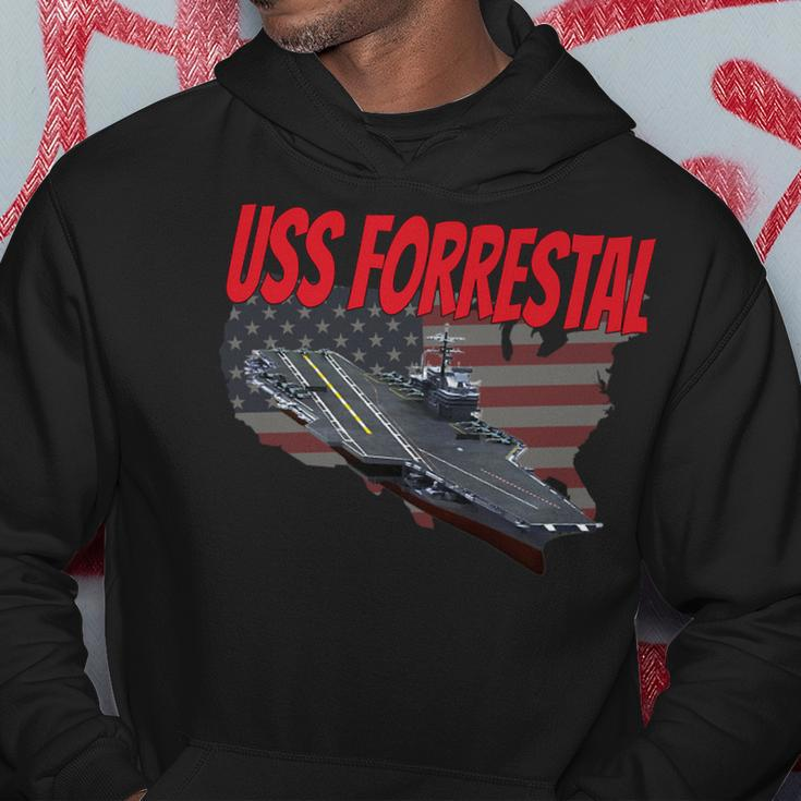Aircraft Carrier Uss Forrestal Cv-59 For Grandpa Dad Son Hoodie Funny Gifts