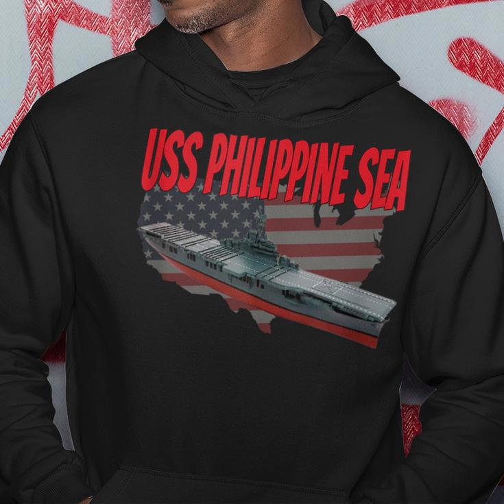 Aircraft Carrier Uss Philippine Sea Cv-47 Grandpa Dad Son Hoodie Funny Gifts
