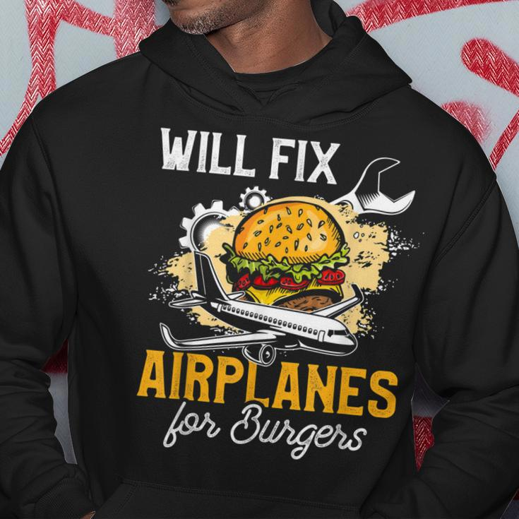 Aircraft Mechanic Funny Fix Airplanes Burger Gift Hoodie Unique Gifts