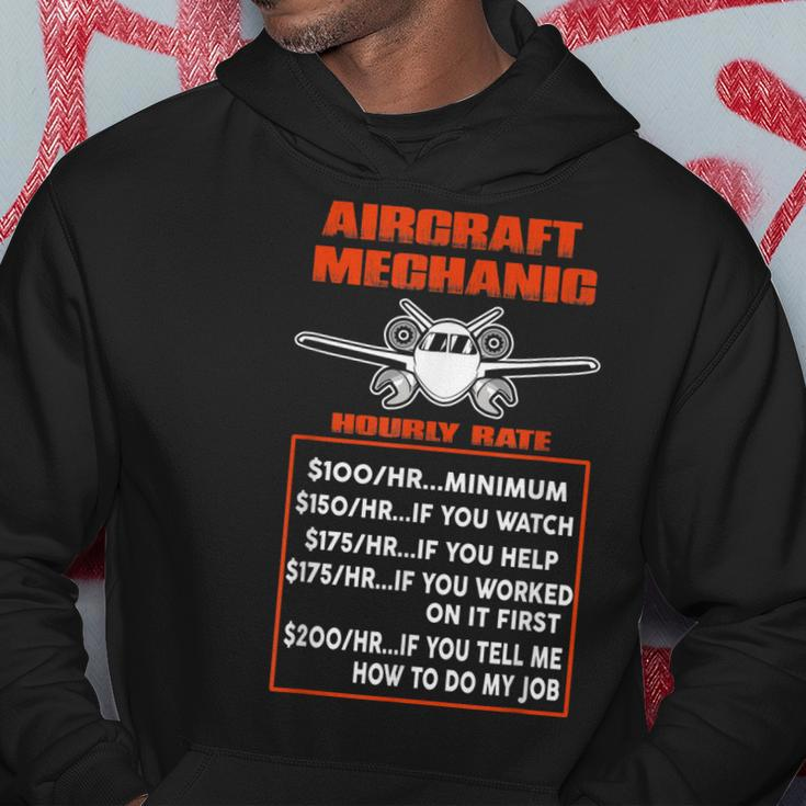 Aircraft Mechanic Maintenance Hourly Rate Fix Planes Hoodie Unique Gifts