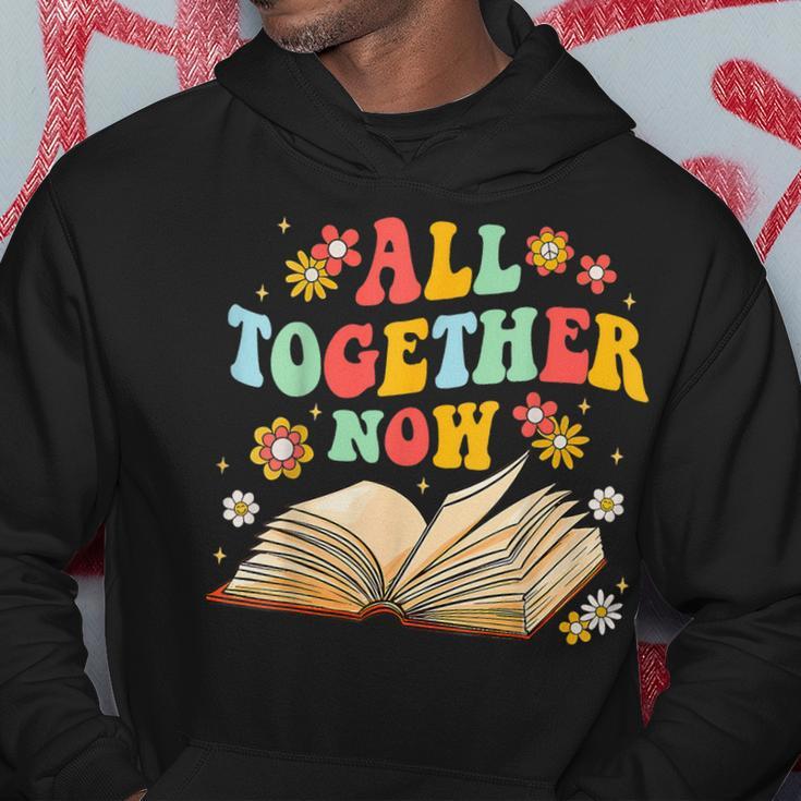 All Together Now Summer Reading Program 2023 Book Groovy Hoodie Unique Gifts