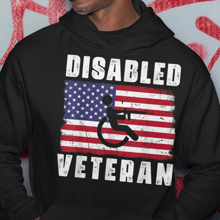 American Flag Retro Vintage Disabled Veteran Retro Vintage Hoodie Funny Gifts